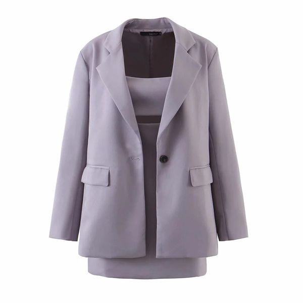 autumn style purple loose single breasted suit coat medium length dress, Black;brown
autumn style purple loose single breasted suit coat medium length dress, Black;brown
