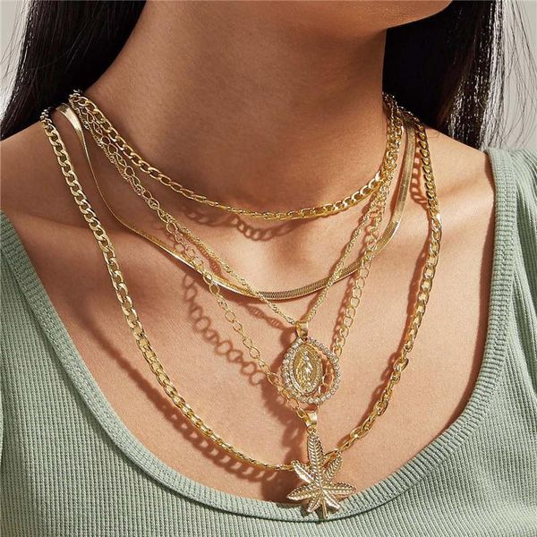 pendant necklaces punk thick snake chain choker for women rhinestone coin virgin mary leaves necklace gold color short statement collar, Silver
pendant necklaces punk thick snake chain choker for women rhinestone coin virgin mary leaves necklace gold color short statement collar, Silver