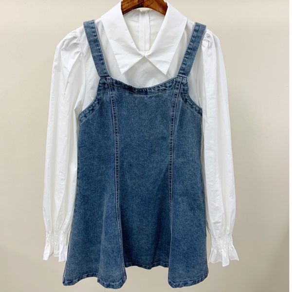 summer fashion temperament casual lapel trumpet sleeve loose fake two piece stitching strap denim dress 16f1236 210510, Black;gray
summer fashion temperament casual lapel trumpet sleeve loose fake two piece stitching strap denim dress 16f1236 210510, Black;gray
