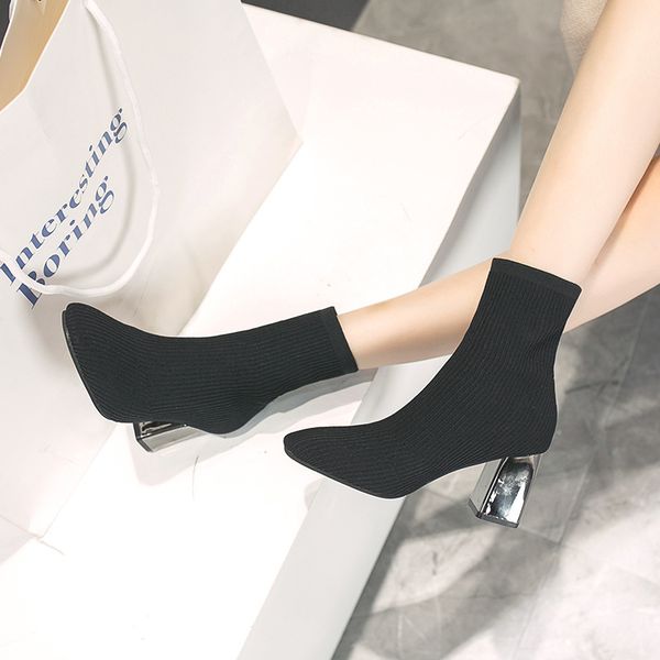 luxury designer shoes new elasticity women martin boots high heels ladies sock boots winter knitting korean style female short, Black
luxury designer shoes new elasticity women martin boots high heels ladies sock boots winter knitting korean style female short, Black