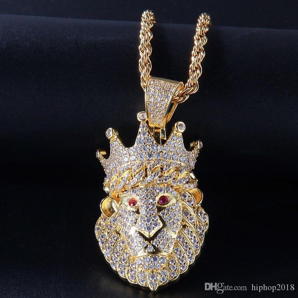 crown lion necklace mens hip hop jewelry gold plated iced out pendant necklaces, Silver
crown lion necklace mens hip hop jewelry gold plated iced out pendant necklaces, Silver
