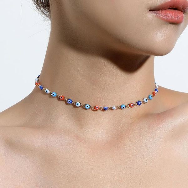 kissme unique multicolor resin evil eyes choker necklaces for women gold color alloy chains 2021 fashion jewelry chokers, Golden;silver
kissme unique multicolor resin evil eyes choker necklaces for women gold color alloy chains 2021 fashion jewelry chokers, Golden;silver