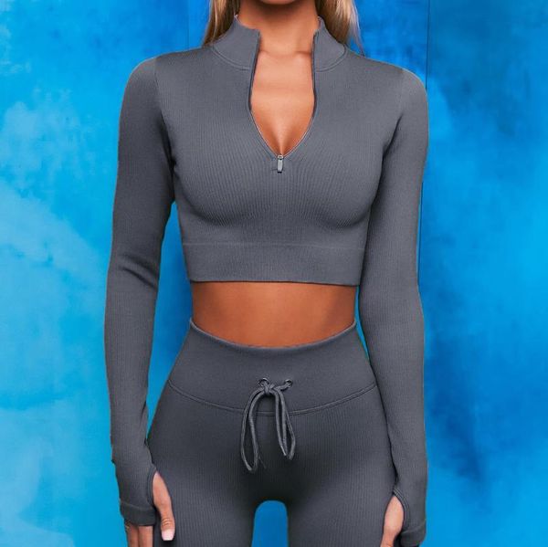 yoga outfit zipper cardigan sports seamless high stretch tight long sleeve wear running workout
yoga outfit zipper cardigan sports seamless high stretch tight long sleeve wear running workout