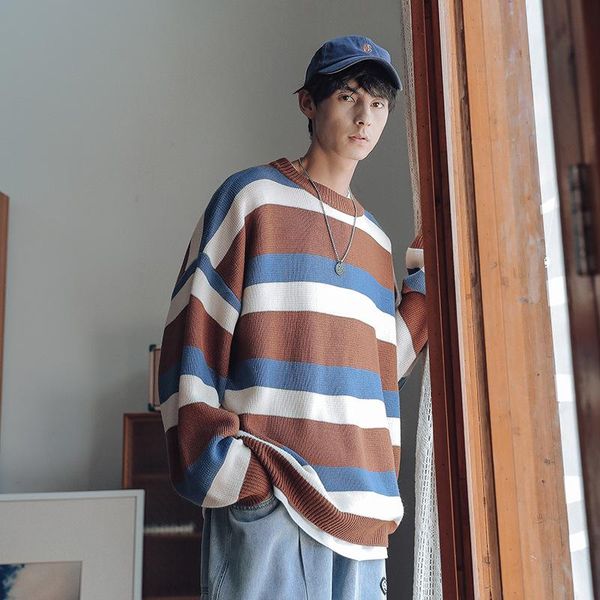 men's sweaters g4005 autumn winter men striped knitted sweater fashion korean style classical vintage loose soft y2k knitwear pullover, White;black
men's sweaters g4005 autumn winter men striped knitted sweater fashion korean style classical vintage loose soft y2k knitwear pullover, White;black