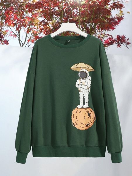 x movinkgraphic planet & astronaut print drop shoulder pullover h8tk#, White;black
x movinkgraphic planet & astronaut print drop shoulder pullover h8tk#, White;black
