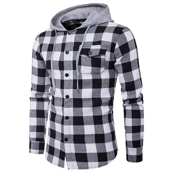 men's casual shirts men fashion pocket decoration korean hooded plaid shirt spring and autumn long-sleeved button harajuku, White;black
men's casual shirts men fashion pocket decoration korean hooded plaid shirt spring and autumn long-sleeved button harajuku, White;black