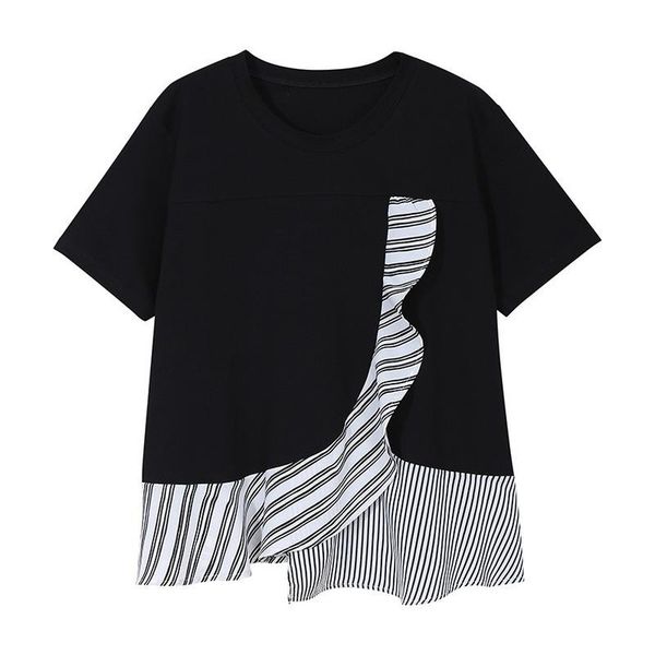 women's t-shirt o-neck loose japanese casual tee shirt women short sleeve patchwork simple design ins retro fashion ropa mujer 13a241, White
women's t-shirt o-neck loose japanese casual tee shirt women short sleeve patchwork simple design ins retro fashion ropa mujer 13a241, White