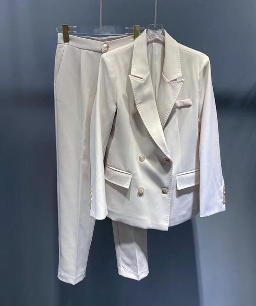 women's two piece pants nanyou 2021 spring fashion temperament bright line suit jacket straight women's z859, White
women's two piece pants nanyou 2021 spring fashion temperament bright line suit jacket straight women's z859, White