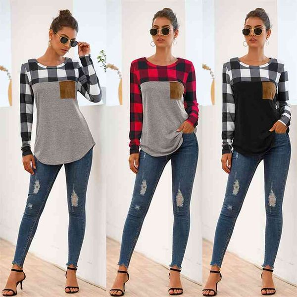 crewneck plaid stitching long sleeve pocket t-shirt autumn winter base coat fashion casual british style pullover 210522, White
crewneck plaid stitching long sleeve pocket t-shirt autumn winter base coat fashion casual british style pullover 210522, White