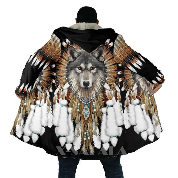 men's wool & blends native wolf animal feather all over 3d printed thick warm hooded cloak for men windproof fleece casual-38, Black
men's wool & blends native wolf animal feather all over 3d printed thick warm hooded cloak for men windproof fleece casual-38, Black