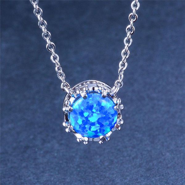 pendant necklaces dainty blue white opal necklace charm female round stone vintage silver color chain wedding for women
pendant necklaces dainty blue white opal necklace charm female round stone vintage silver color chain wedding for women