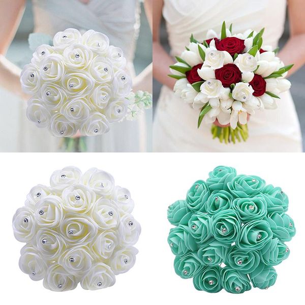 10/20pcs wedding bouquet bride holding flower bridesmaid rose for engagement romantic white foam rhinestone decorative flowers & wreaths
10/20pcs wedding bouquet bride holding flower bridesmaid rose for engagement romantic white foam rhinestone decorative flowers & wreaths