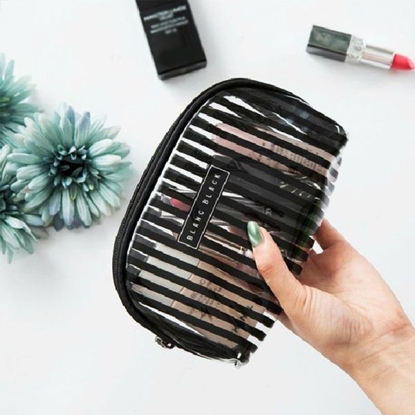 transparent striped cosmetic bag for women clear makeup travel organizer toiletry kit fashion beauty bags & cases
transparent striped cosmetic bag for women clear makeup travel organizer toiletry kit fashion beauty bags & cases