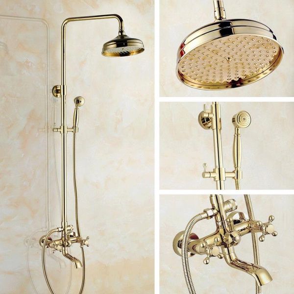 bathroom shower sets gold color brass two cross handles wall mounted rain head bath tub faucet set telephone shape hand spray mgf381
bathroom shower sets gold color brass two cross handles wall mounted rain head bath tub faucet set telephone shape hand spray mgf381