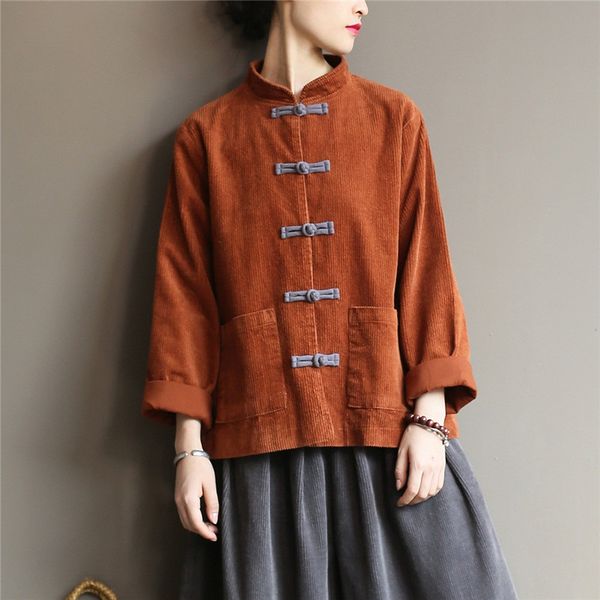 autumn winter corduroy jacket for women retro vintage shirt blouse tang suit hanfu chinese style clothing women 12061, Red
autumn winter corduroy jacket for women retro vintage shirt blouse tang suit hanfu chinese style clothing women 12061, Red