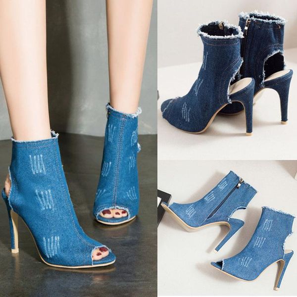 dress shoes 2022 fashion high heel sandals women thin woman female pumps ladies casual zip denim boots, Black
dress shoes 2022 fashion high heel sandals women thin woman female pumps ladies casual zip denim boots, Black