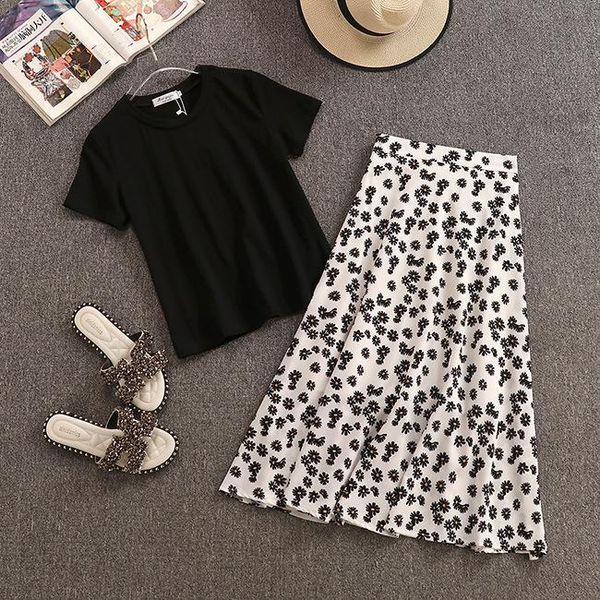 two piece dress korean style ichoix daisy skirt 2 pieces all women's fashionable black shirts and casual summer clothes dz1n, White
two piece dress korean style ichoix daisy skirt 2 pieces all women's fashionable black shirts and casual summer clothes dz1n, White