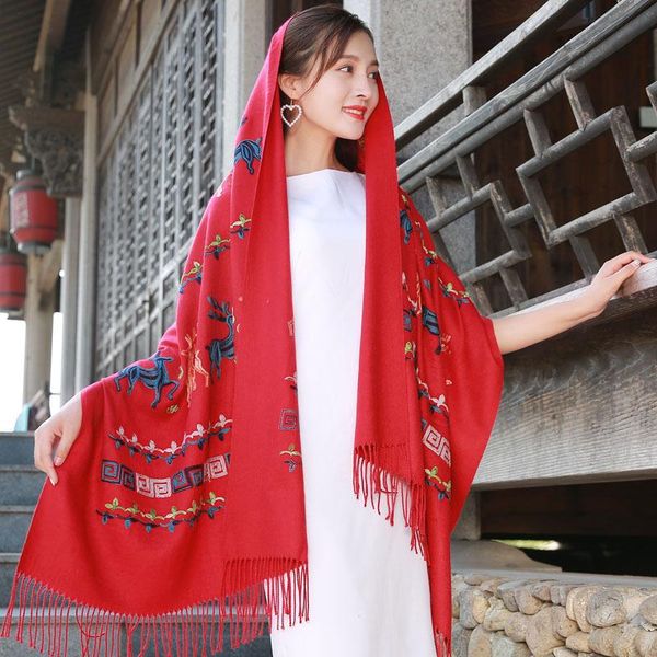 scarves woman scarf long cashmere shawl wraps elk deer embroidered thickening winter pashmina hijab ponchos and capes gift, Blue;gray
scarves woman scarf long cashmere shawl wraps elk deer embroidered thickening winter pashmina hijab ponchos and capes gift, Blue;gray