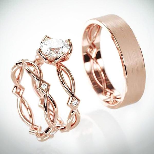cluster rings huitan 2021 coming 3pc bridal ring sets rose gold series cirrus twig pattern design factory direct selling engagement, Golden;silver
cluster rings huitan 2021 coming 3pc bridal ring sets rose gold series cirrus twig pattern design factory direct selling engagement, Golden;silver