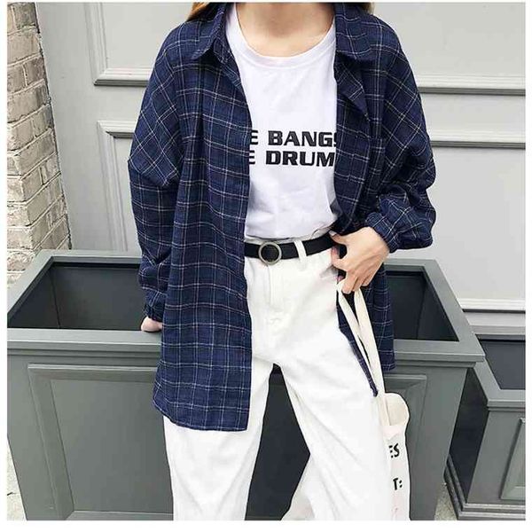 2021 woman vent vintage plaid shirt single breasted turn down collar cotton long sleeve button feminina sales t8d512z, White
2021 woman vent vintage plaid shirt single breasted turn down collar cotton long sleeve button feminina sales t8d512z, White