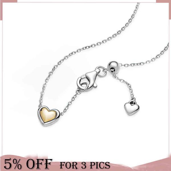 trendy two tone domed golden heart necklace 925 sterling silver women diy jewelry mother's day chain
trendy two tone domed golden heart necklace 925 sterling silver women diy jewelry mother's day chain