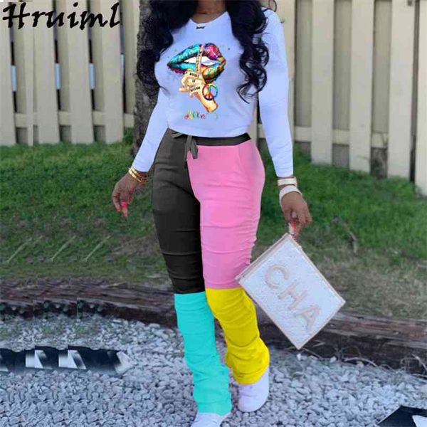 2 piece pants sets women lips print t shirt&long pant color matching two outfits casual fashion streetwear set 210513, White
2 piece pants sets women lips print t shirt&long pant color matching two outfits casual fashion streetwear set 210513, White
