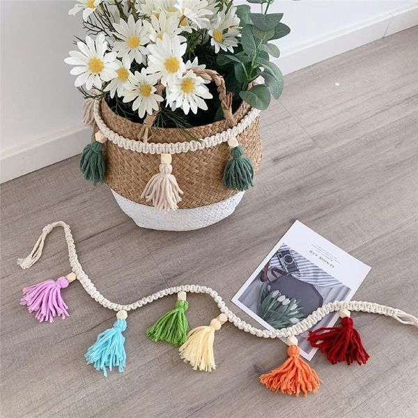 bohemia macrame handmade woven tassel garland wooden beads belly basket decor wall hangings home decoration accessories decorative objects &
bohemia macrame handmade woven tassel garland wooden beads belly basket decor wall hangings home decoration accessories decorative objects &