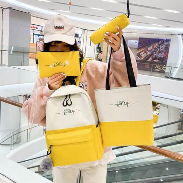 4pcs/set letter printing school backpack canvas pencil case for teenager girls composite schoolbag rucksack mochilas bags
4pcs/set letter printing school backpack canvas pencil case for teenager girls composite schoolbag rucksack mochilas bags