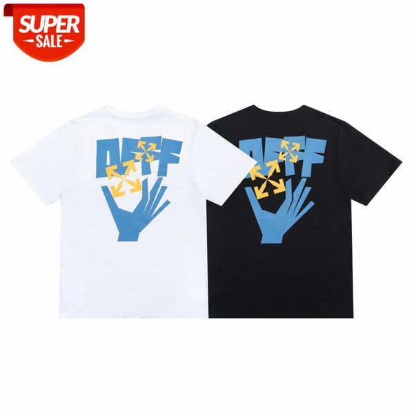 ow os white palm print blue arrow men's and women's short-sleeved t-shirt #l81c, White;black
ow os white palm print blue arrow men's and women's short-sleeved t-shirt #l81c, White;black