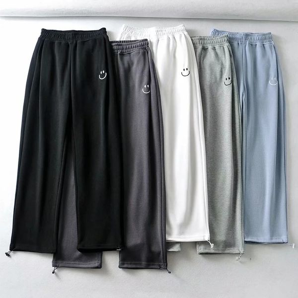 fashionable pants smiling face embroidered loose wide leg women's casual straight tt-ry36, Black;white
fashionable pants smiling face embroidered loose wide leg women's casual straight tt-ry36, Black;white