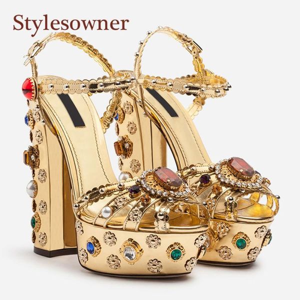 stylesowner 2021 metallic gold leather sandal rhinestone gemstone high heels buckle hollow sandals retro high-end shoe women, Black
stylesowner 2021 metallic gold leather sandal rhinestone gemstone high heels buckle hollow sandals retro high-end shoe women, Black