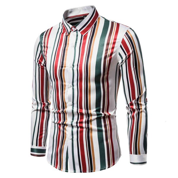 men's casual shirts colorful stripe long sleeve slim fit button up dress business camisa masculina manga longa 4xl svpq, White;black
men's casual shirts colorful stripe long sleeve slim fit button up dress business camisa masculina manga longa 4xl svpq, White;black