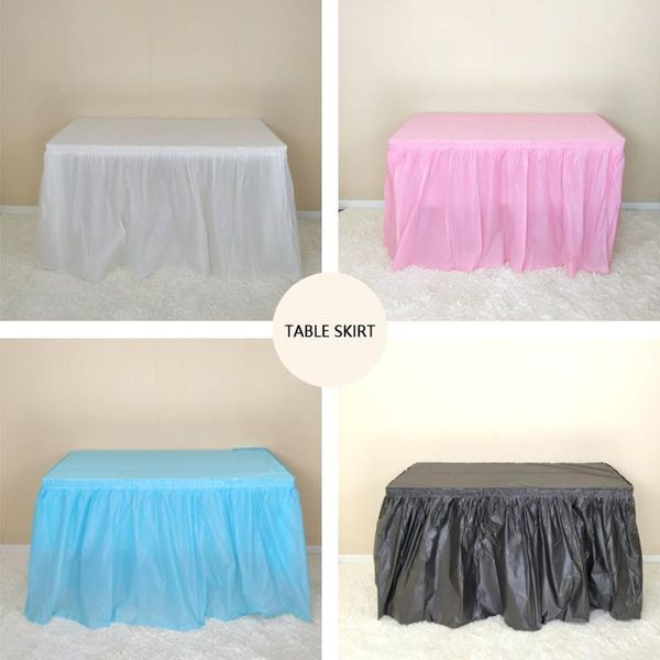 disposable table skirt plastic cover for birthday banquet party wedding festival decoration cloth
disposable table skirt plastic cover for birthday banquet party wedding festival decoration cloth