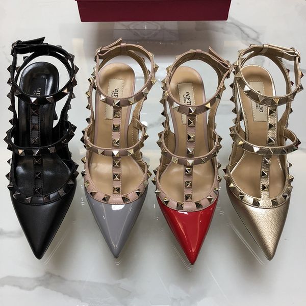 sandals leather right rivet pointed 6cm 8cm 10cm high sandals women's thin heel willow nail wedding shoes 34-43, Black
sandals leather right rivet pointed 6cm 8cm 10cm high sandals women's thin heel willow nail wedding shoes 34-43, Black