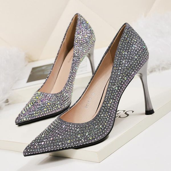 dress shoes pointed high heels nightclub slim stiletto women's single rhinestone banquet shallow mouth, Black
dress shoes pointed high heels nightclub slim stiletto women's single rhinestone banquet shallow mouth, Black