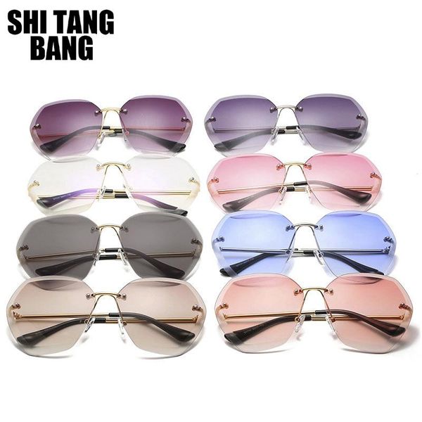 sunglasses 2021 fashion tea mirror gradient rimless women ocean water cut trimmed lens metal temples female sun glasses uv400, White;black
sunglasses 2021 fashion tea mirror gradient rimless women ocean water cut trimmed lens metal temples female sun glasses uv400, White;black