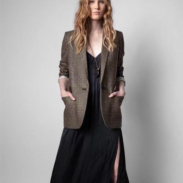 women's suits & blazers women plaid casual blazer 2021 slim fit jackets autumn business ladies jacket simple design clothing single but, White;black
women's suits & blazers women plaid casual blazer 2021 slim fit jackets autumn business ladies jacket simple design clothing single but, White;black