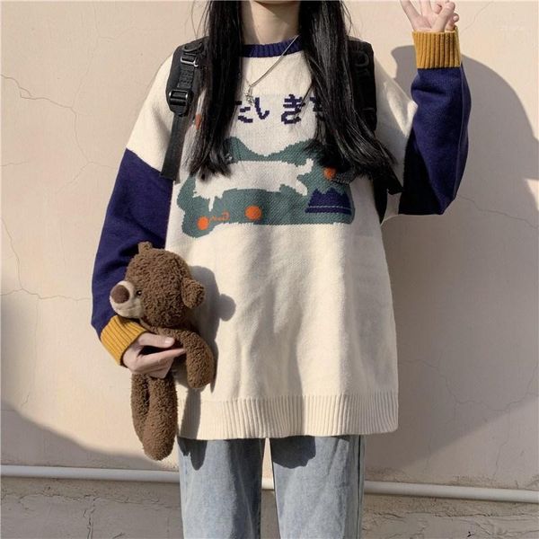 women's sweaters autumn and winter korean of harajuku style letter embroidery o-neck pullover long sleeve color matching sweater, White;black
women's sweaters autumn and winter korean of harajuku style letter embroidery o-neck pullover long sleeve color matching sweater, White;black