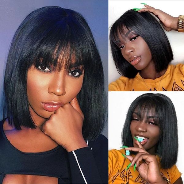 full bangs silky straight bob wigs none lace human hair for black women short brazilian virgin wig capless, Black;brown
full bangs silky straight bob wigs none lace human hair for black women short brazilian virgin wig capless, Black;brown