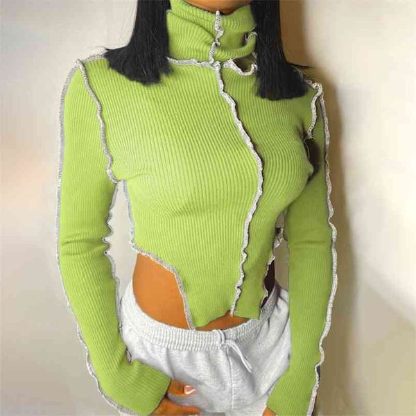 winter fashinon turtleneck irregular knit 3 colors long sleeve pullover contrasting color ribbing short t-shirt streetwear 210517, White
winter fashinon turtleneck irregular knit 3 colors long sleeve pullover contrasting color ribbing short t-shirt streetwear 210517, White