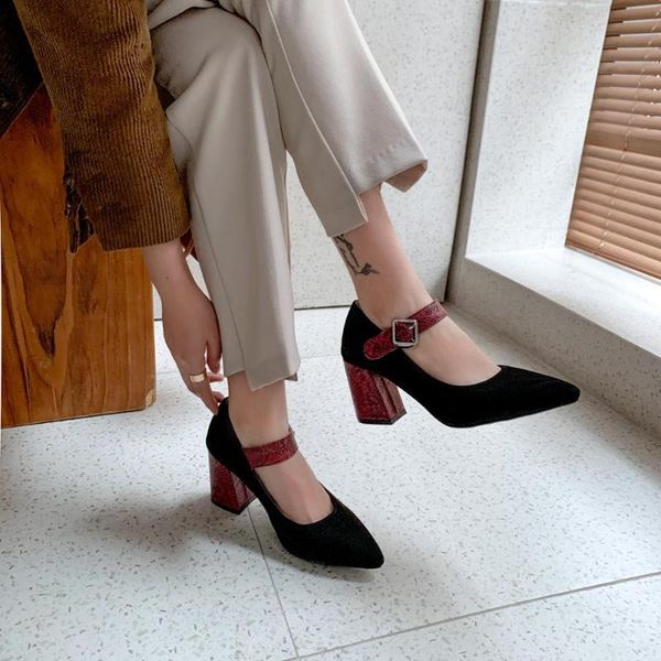 dress shoes buckle pointed suede professional spring high heels manufacturers wholesale shopping, Black
dress shoes buckle pointed suede professional spring high heels manufacturers wholesale shopping, Black