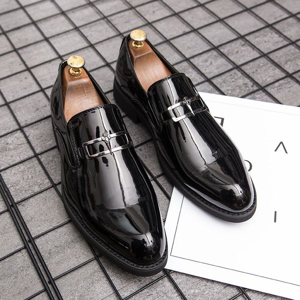 fashion patent leather dress shoes men flats pointed toe formal shoes men wedding shoes business oxford for men footwear, Black
fashion patent leather dress shoes men flats pointed toe formal shoes men wedding shoes business oxford for men footwear, Black