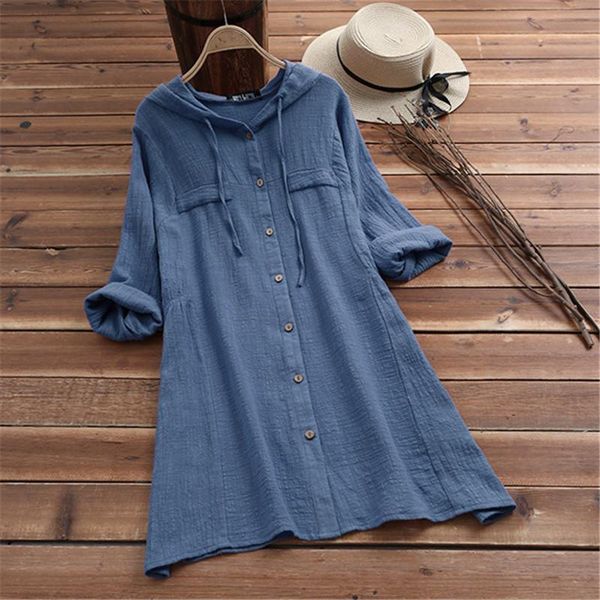 vintage hooded women's spring shirts zanzea 2021 casual drawstring long sleeve button blusas female solid tunic plus size blouses &, White
vintage hooded women's spring shirts zanzea 2021 casual drawstring long sleeve button blusas female solid tunic plus size blouses &, White