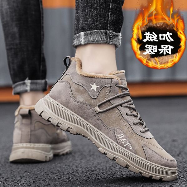 race beautiful foot men's plush martin boots high work clothes shoes trend middle black snow
race beautiful foot men's plush martin boots high work clothes shoes trend middle black snow