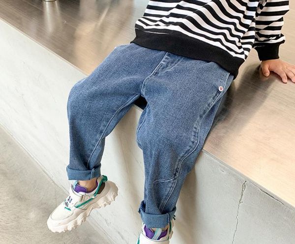 jeans boys' solid color children's spring and autumn casual elastic waist simple classic baby straight leg pants, Blue
jeans boys' solid color children's spring and autumn casual elastic waist simple classic baby straight leg pants, Blue