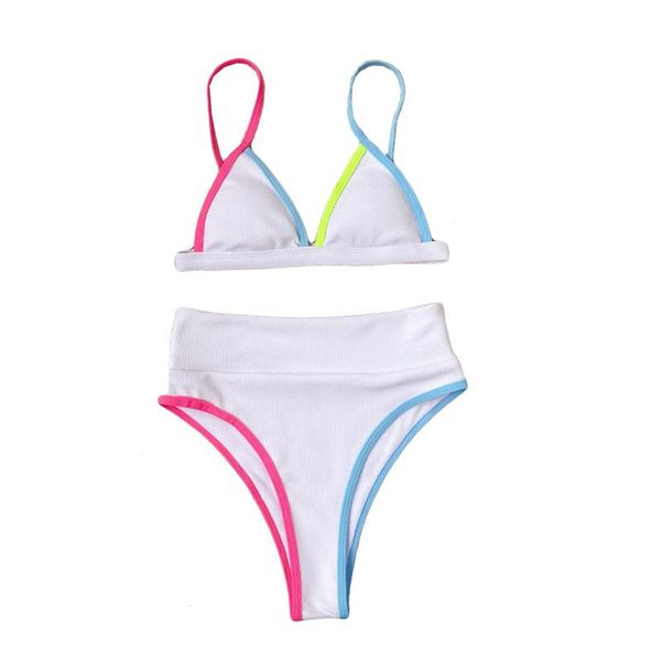 women's swimwear quanss high waist triangle bikini women 2021 push up 2 piece swimsuit summer beachwear split bathing suit, White;black
women's swimwear quanss high waist triangle bikini women 2021 push up 2 piece swimsuit summer beachwear split bathing suit, White;black