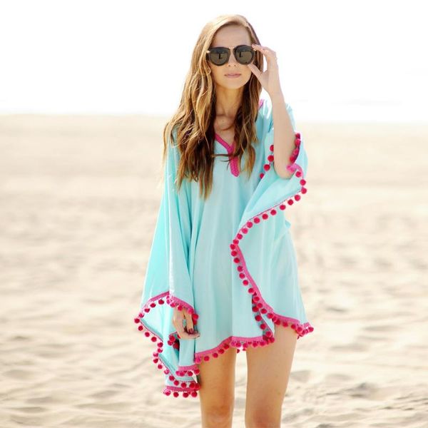 women's swimwear bathing suit cover ups summer beach dress tassel trim bikini swimsuit up wear pareo sarong coverup, White;black
women's swimwear bathing suit cover ups summer beach dress tassel trim bikini swimsuit up wear pareo sarong coverup, White;black