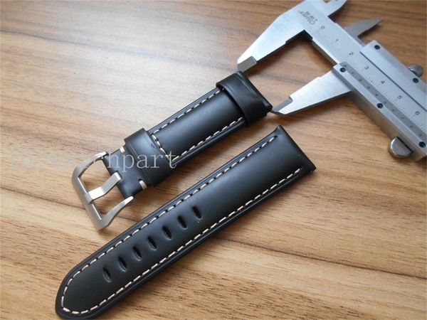 24mm watch band genuine leather watch strap with pin buckle fit pam de luxe watches croc black brown blue watches