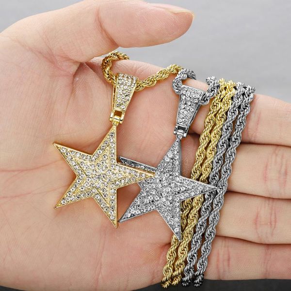 chokers fashion iced out necklace pendant pentagram clothes chain tennis hip hop jewellery for men women gift, Golden;silver
chokers fashion iced out necklace pendant pentagram clothes chain tennis hip hop jewellery for men women gift, Golden;silver