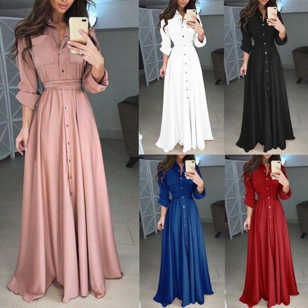 casual dresses 2021 autumn women dress single-breasted long sleeve maxi plus size 5xl turn-down collar vestidos, Black;gray
casual dresses 2021 autumn women dress single-breasted long sleeve maxi plus size 5xl turn-down collar vestidos, Black;gray